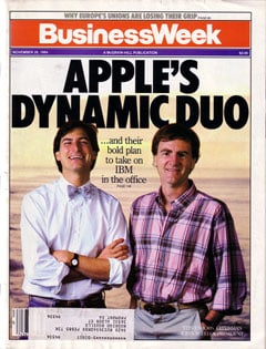 Als ‘Apple's Dynamic Duo‘ gefeiert: Steve Jobs und John Sculley auf dem Cover der BusinessWeek