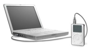 Der erste iPod mit einem iBook (Oktober 2001)