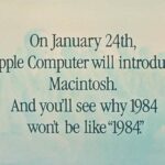 Anzeige zum Start des Apple Macintosh