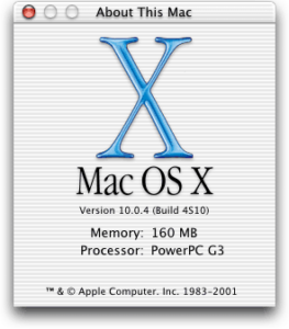 Mac OS X 10.0 Cheetah - About