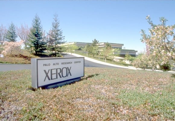 Der Eingang zum Xerox PARC in den achtziger Jahrenq
