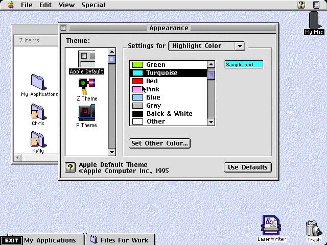 Screenshot Betriebssystem Copland