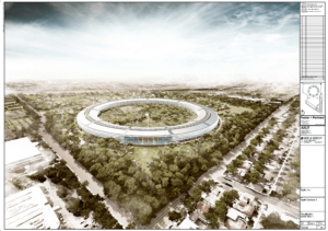 Apple Campus 2 an der Ecke E Homestead Rd / N Tantau Ave. © Apple. Inc. - Forster + Partners