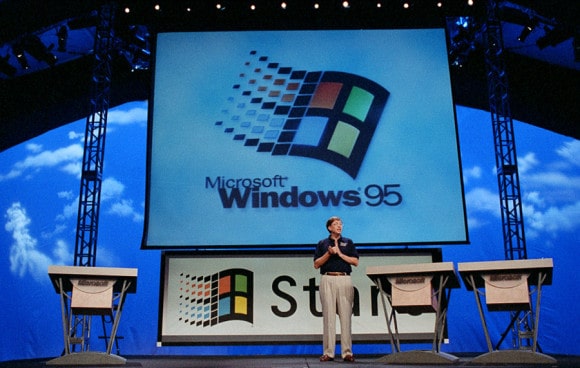 Bill Gates präsentiert Windows 95